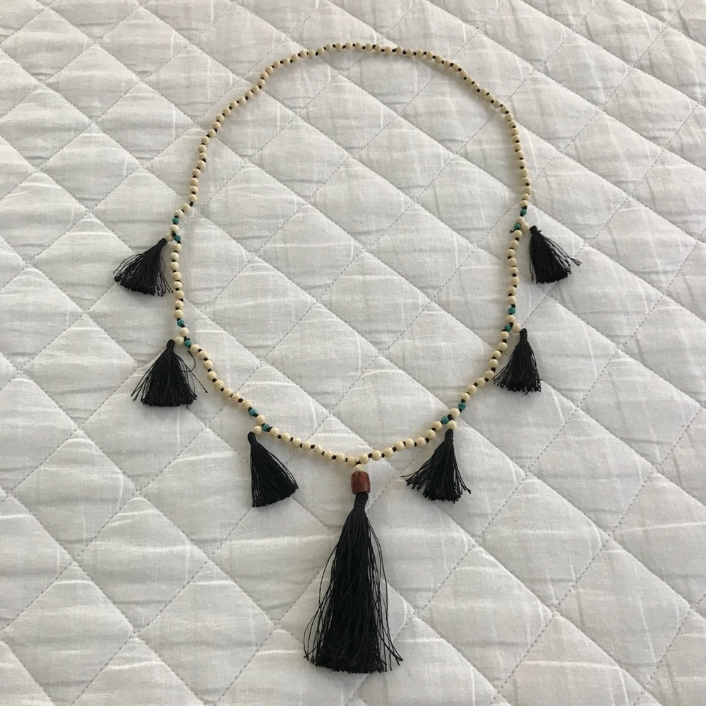 Everything But Water Beaded Tassel Necklace